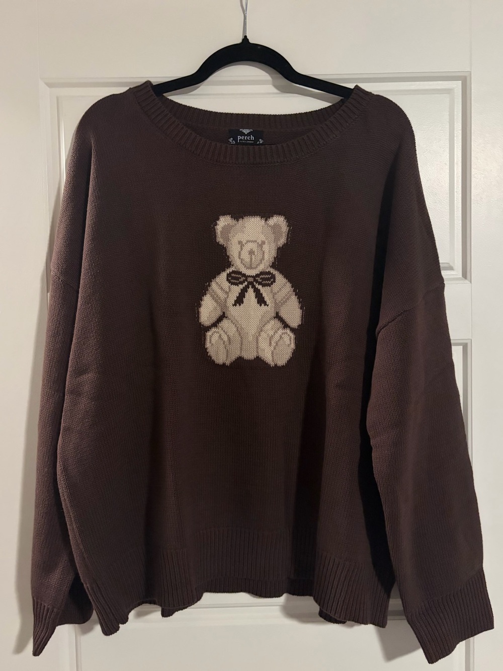 Chocolate Brown Teddy Bear Knit Sweater